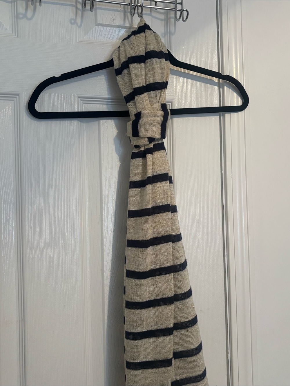 Striped Cream and Black Women's Sweater Lauren Ralph Lauren Scarf